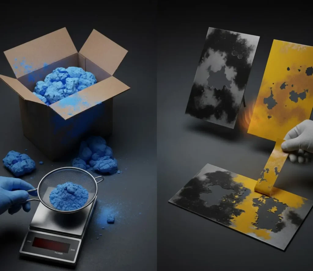 نحوه تشخیص رنگ پودری فاسد